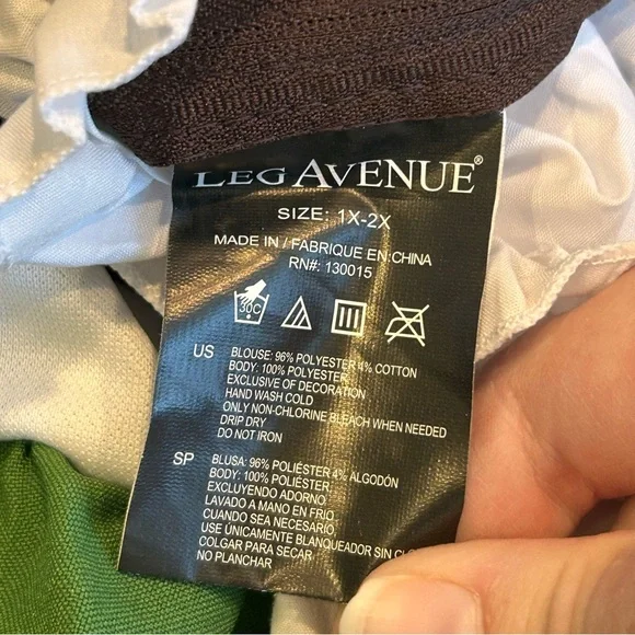 Leg Avenue Gretchen Dirndl Dress Sz 1X/2X Cosplay Halloween Sexy Waist Ties - Picture 7 of 7